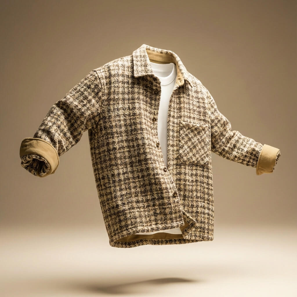 Classic Houndstooth Wool Coat - VibreMode