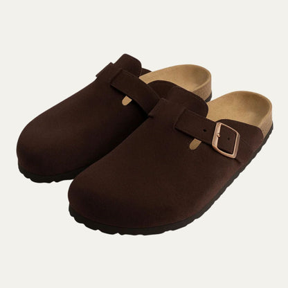 Men's Suede Moccasin Slippers Brown