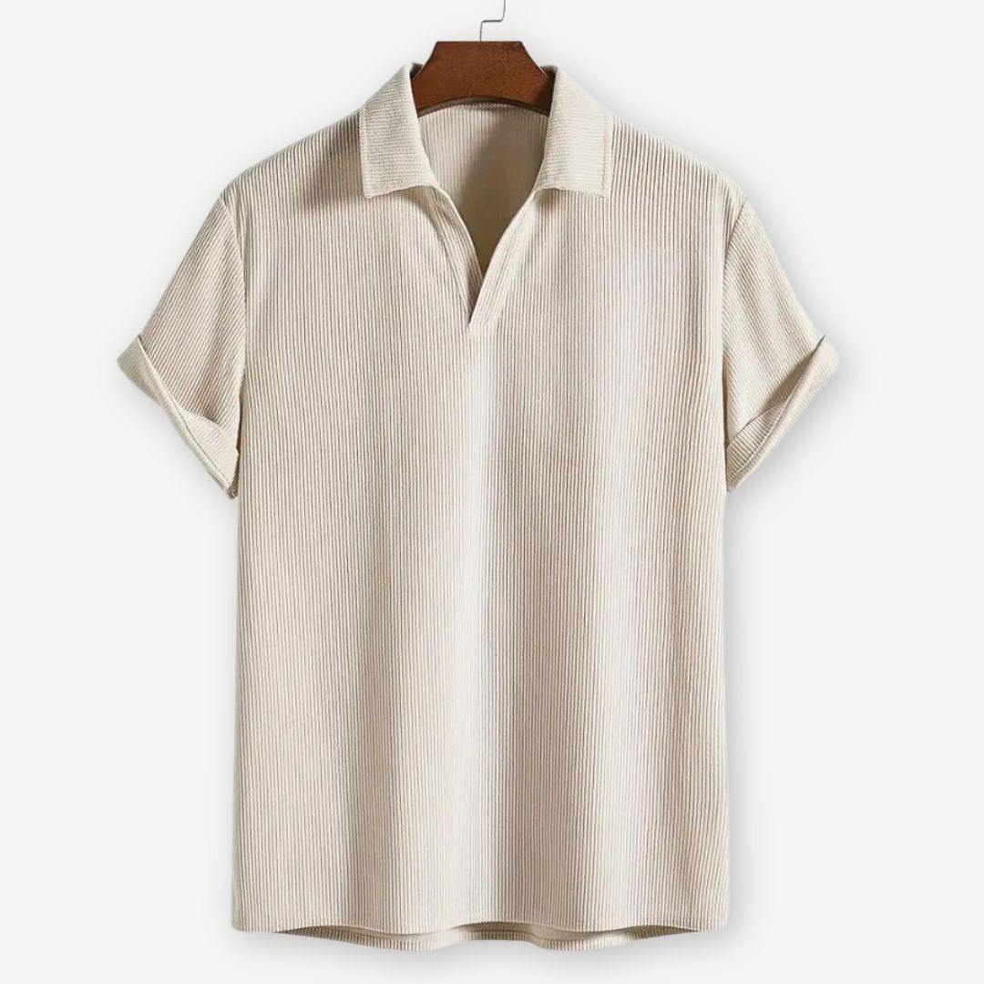 Men's Polo Shirt Ribbed Collar Cotton - VibreMode