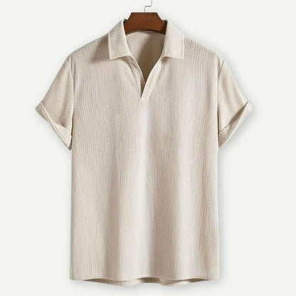 Men's Polo Shirt Ribbed Collar Cotton - VibreMode