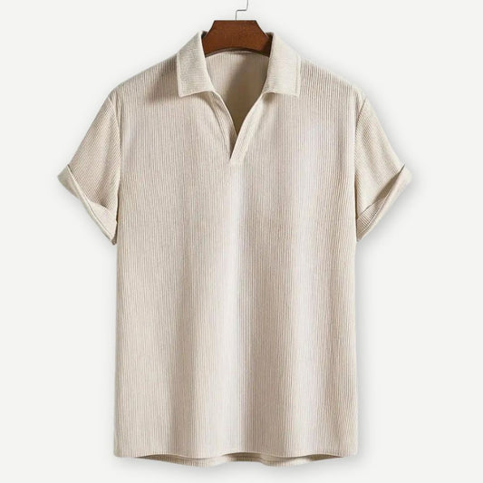 Men's Polo Shirt Ribbed Collar Cotton - VibreMode