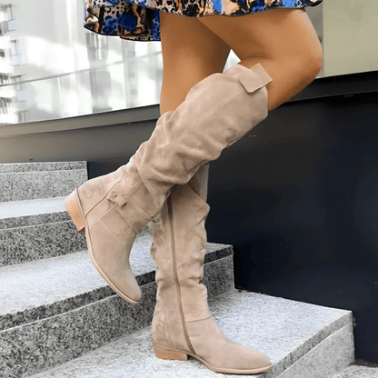 Women's Suede Knee High Boots - VibreMode