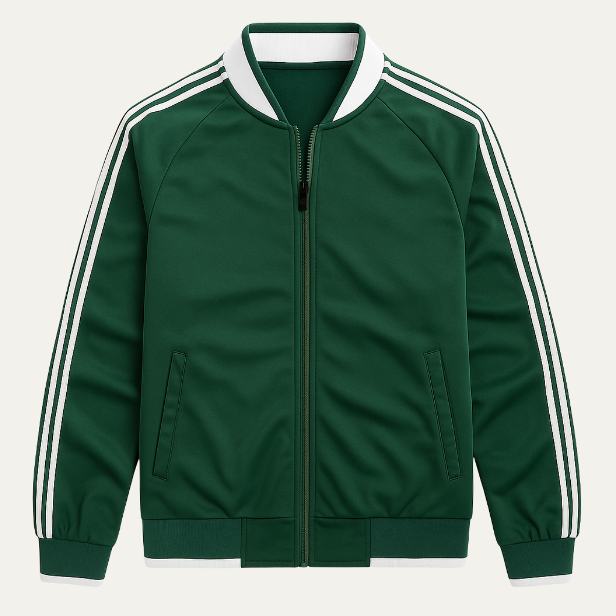 Men's Lightweight Zip Up Track Jacket Breathable Striped Sleeves - VibreMode