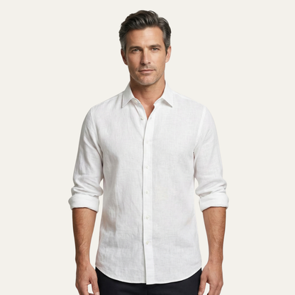 Men's Linen Summer Shirt Lightweight Beige
