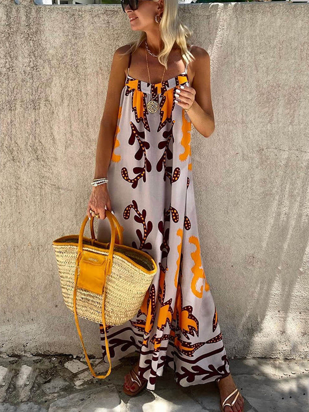 Vibrant Floral Flowy Summer Dress - VibreMode