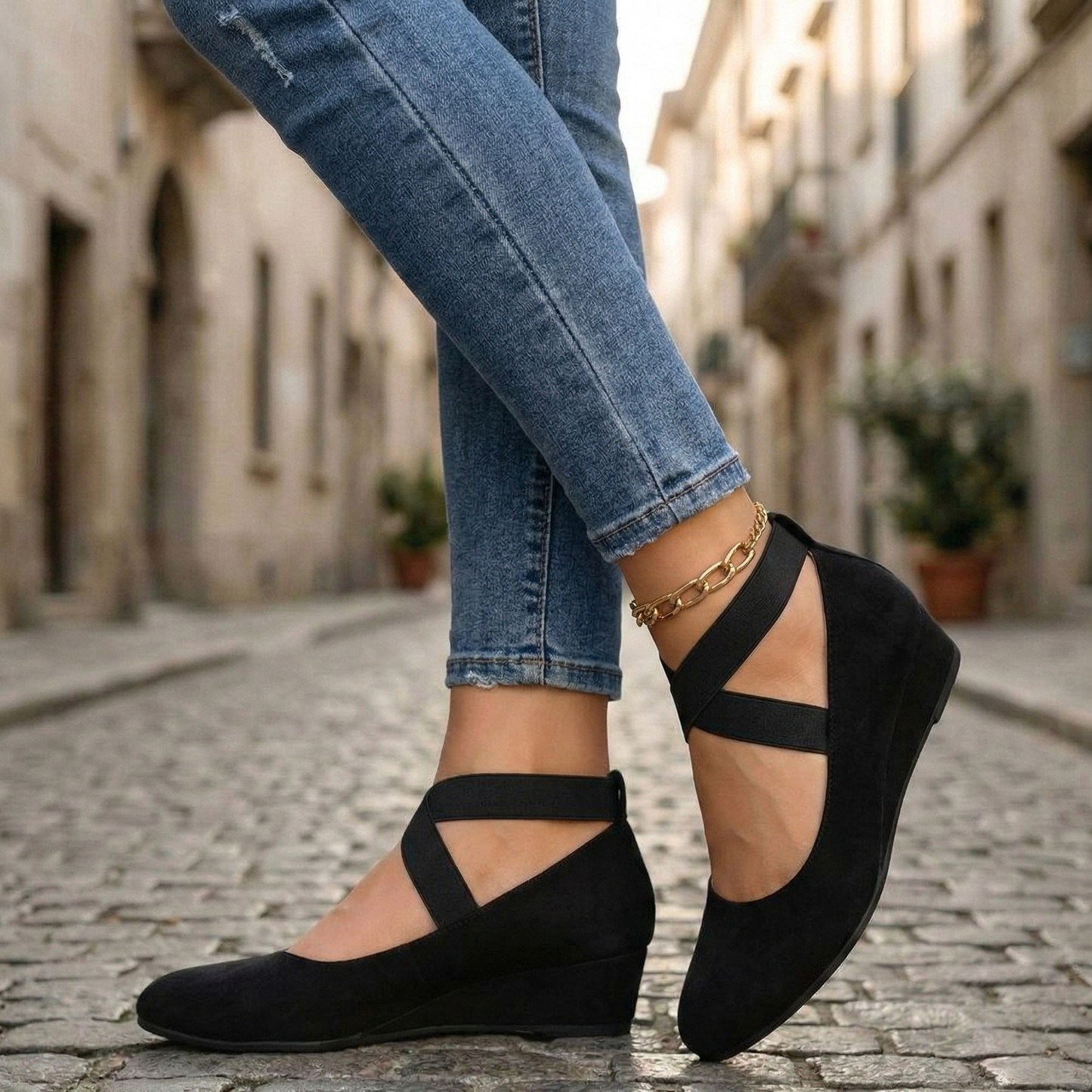 Wedge Flats Round Toe Mary Jane Women