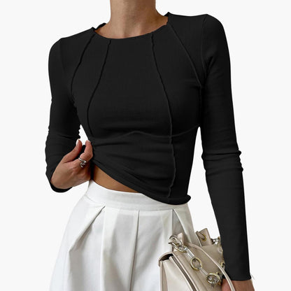 Women's Long Sleeve Blouse Seam Detail
