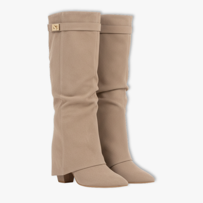 Ladies Tall Slim Metal Clamp Boots