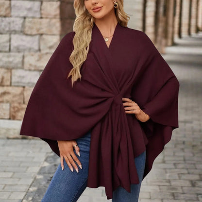 Elegant Women's Draped Poncho