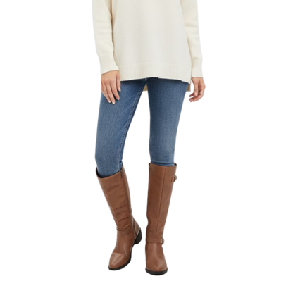 Warm Women's High Top Boot with Zipper and Buckle