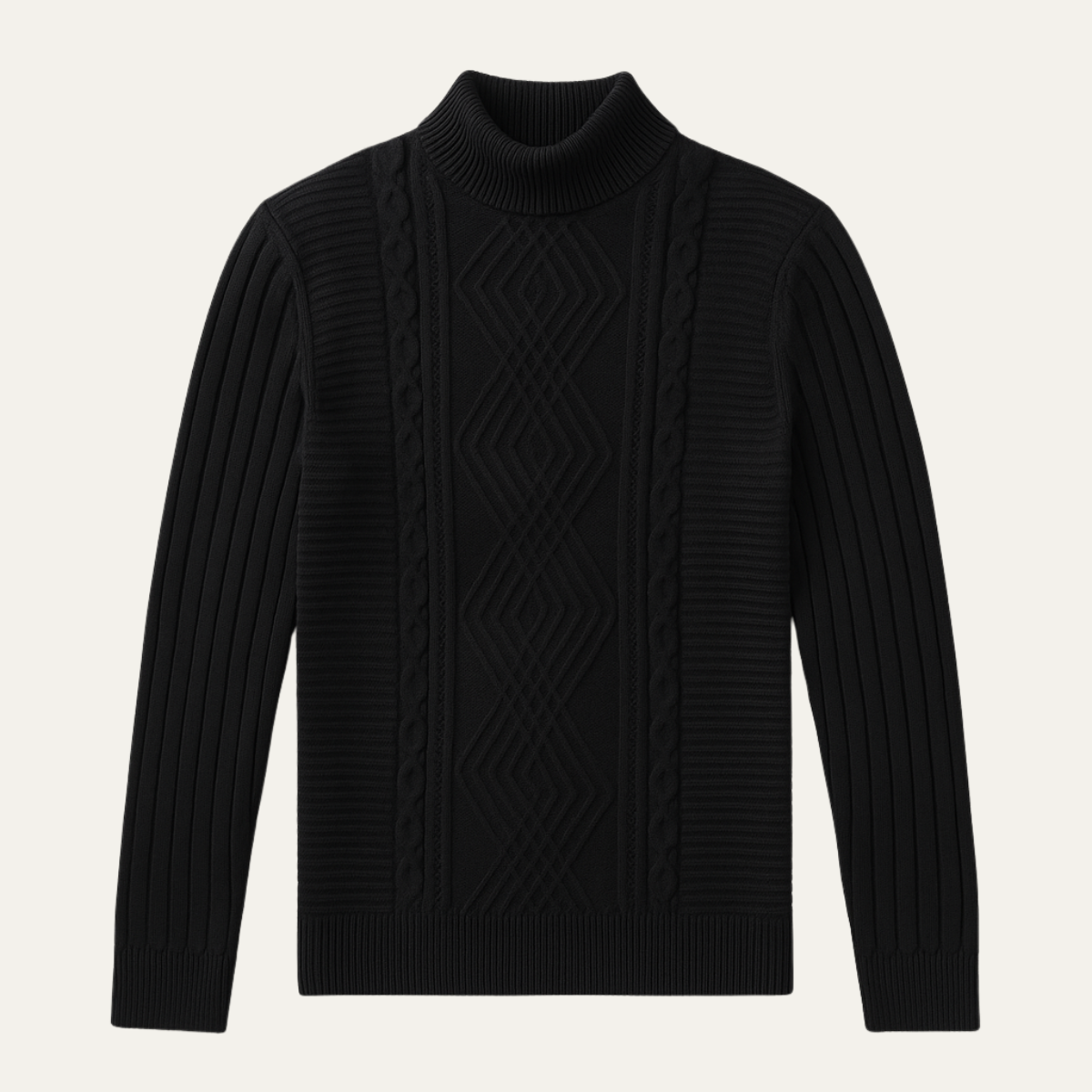 Men's Slim Fit Mock Neck Knitted Sweater - VibreMode