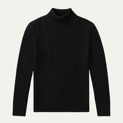 Men's Slim Fit Mock Neck Knitted Sweater - VibreMode