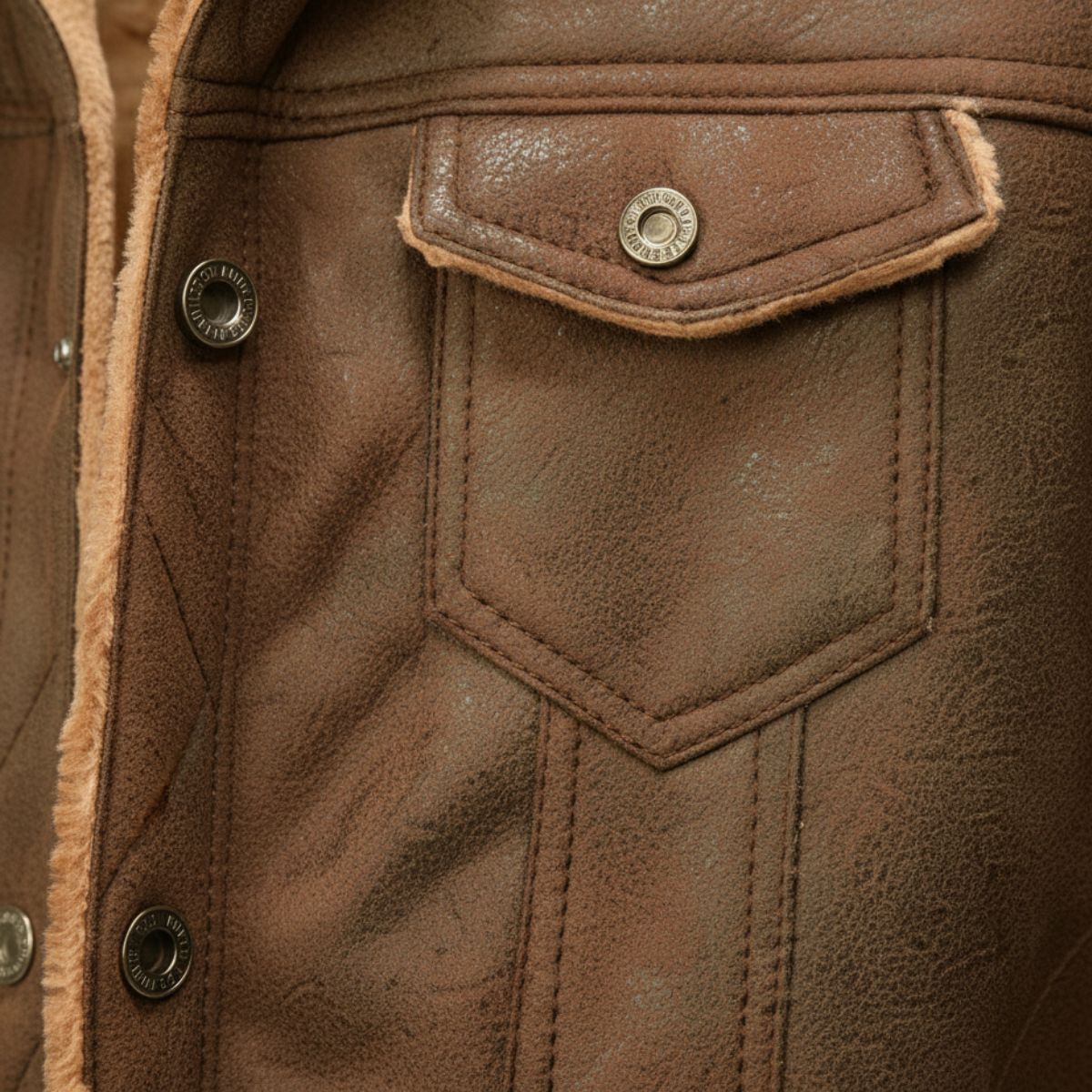 Men's Vintage Leather Shearling Jacket