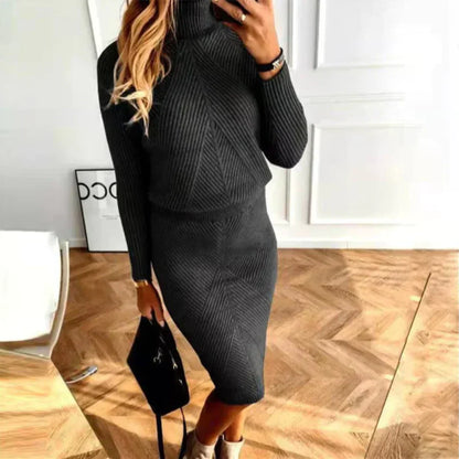 Women's Knit Pullover Dress Cozy Warm - VibreMode
