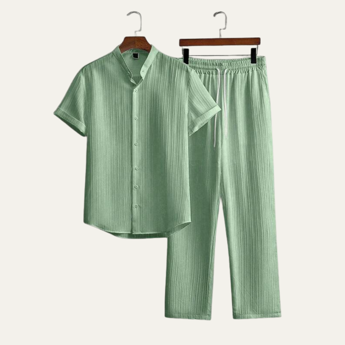 Men's Linen Summer Set Shirt Pants Lightweight - VibreMode