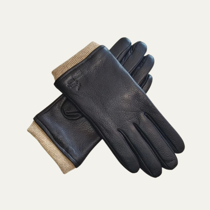 Men's Leather Wool Lined Driving Gloves - VibreMode