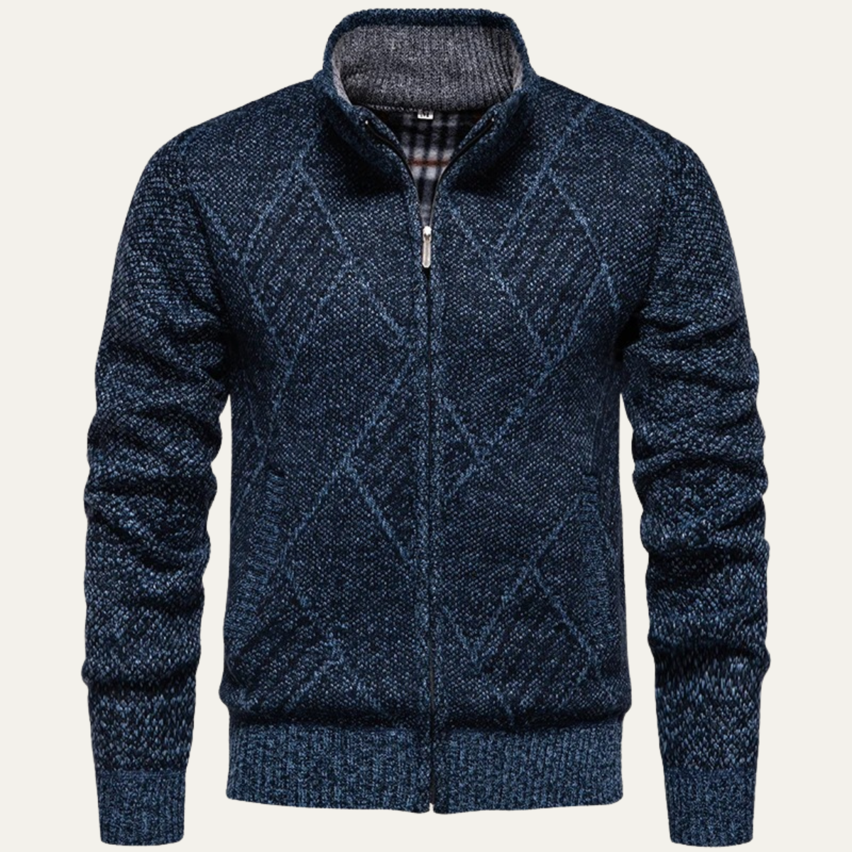 Men's Knit Zip Up Jacket Winter Casual