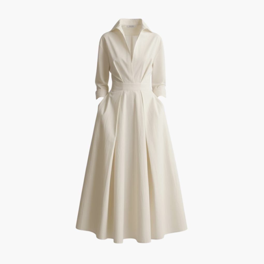 Women's Long Sleeve Shirt Dress Button Front