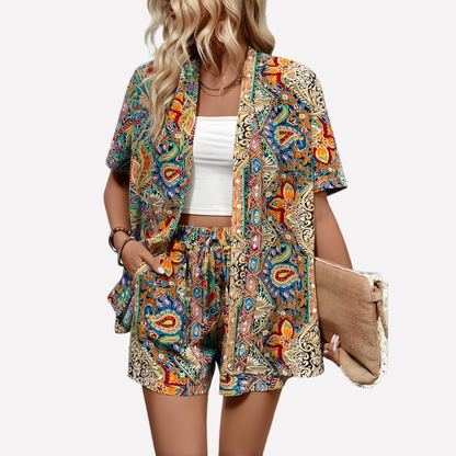 Women's Kimono Set Cotton Short Sleeve - VibreMode