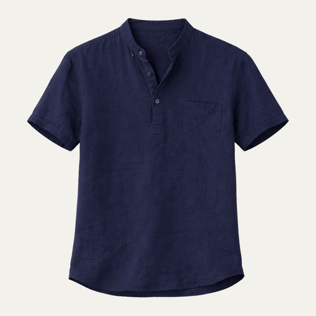 Men's Cotton Linen Henley Shirt Lightweight - VibreMode