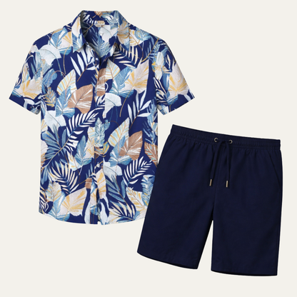 Men's Tropical Shirt And Shorts Set Casual - VibreMode
