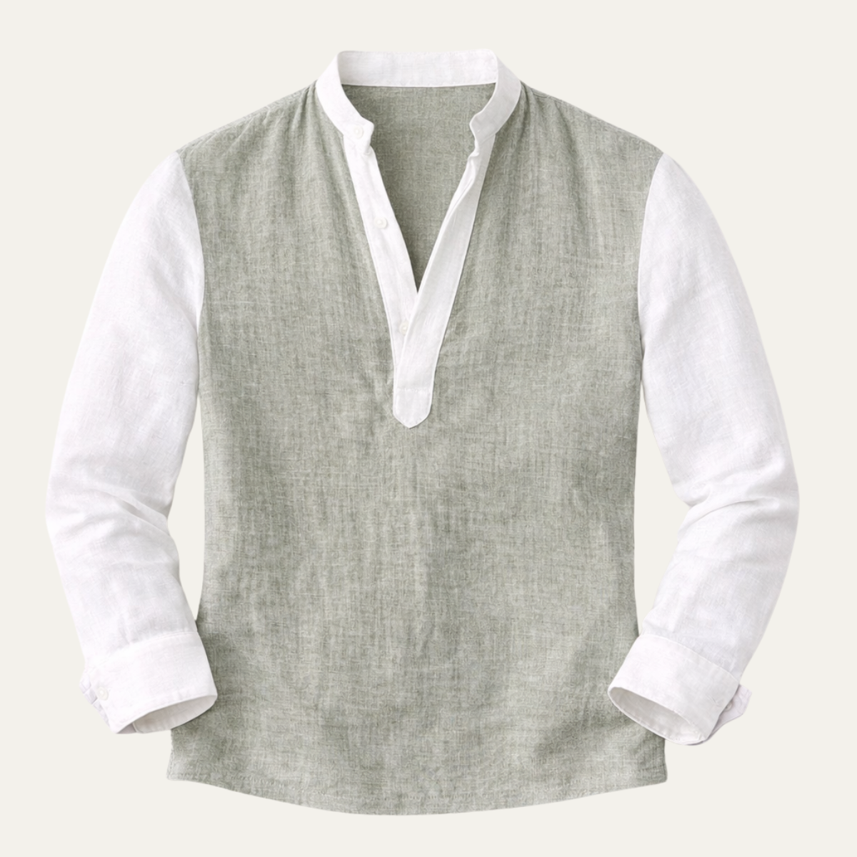 Men's Linen Blend Deep V Neck Shirt Lightweight - VibreMode