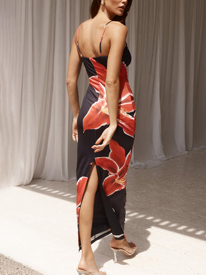 Vibrant Floral Pattern Long Summer Dress