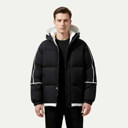 Men's Waterproof Puffer Jacket Hooded Winter Coat