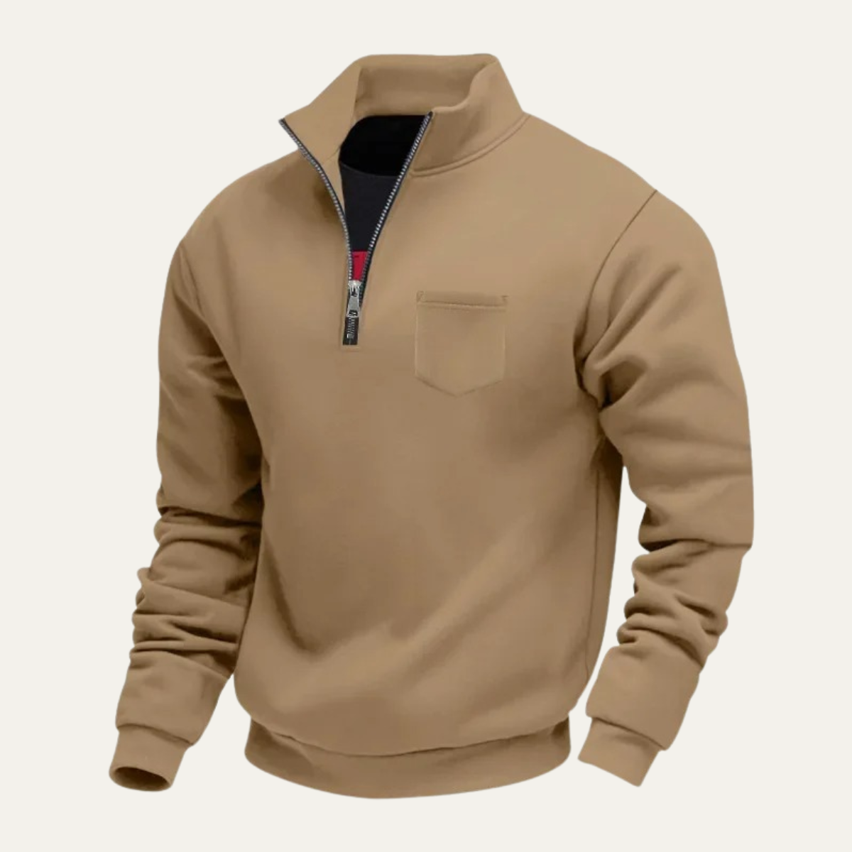 Men's Casual Half Zip Sweater With Pocket - VibreMode