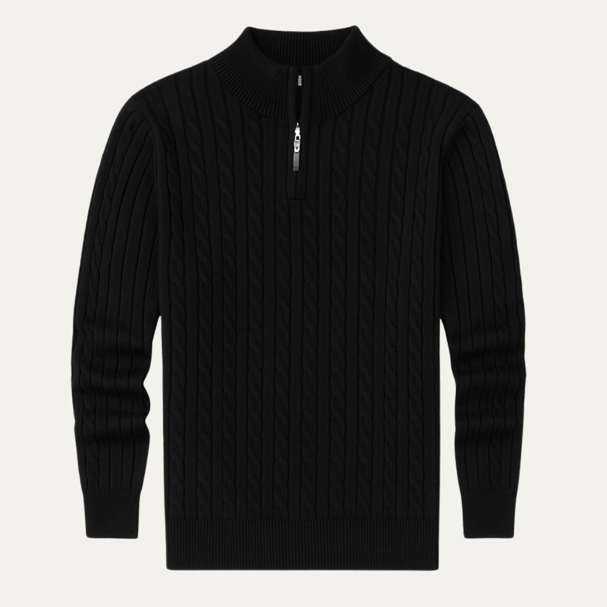 Wells Men's Cable Knit Quarter Zip Sweater