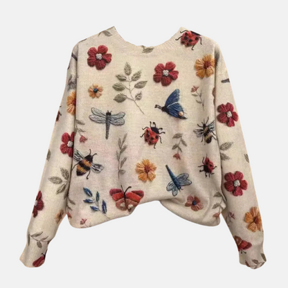 Women's 3D Floral Knit Sweater - VibreMode