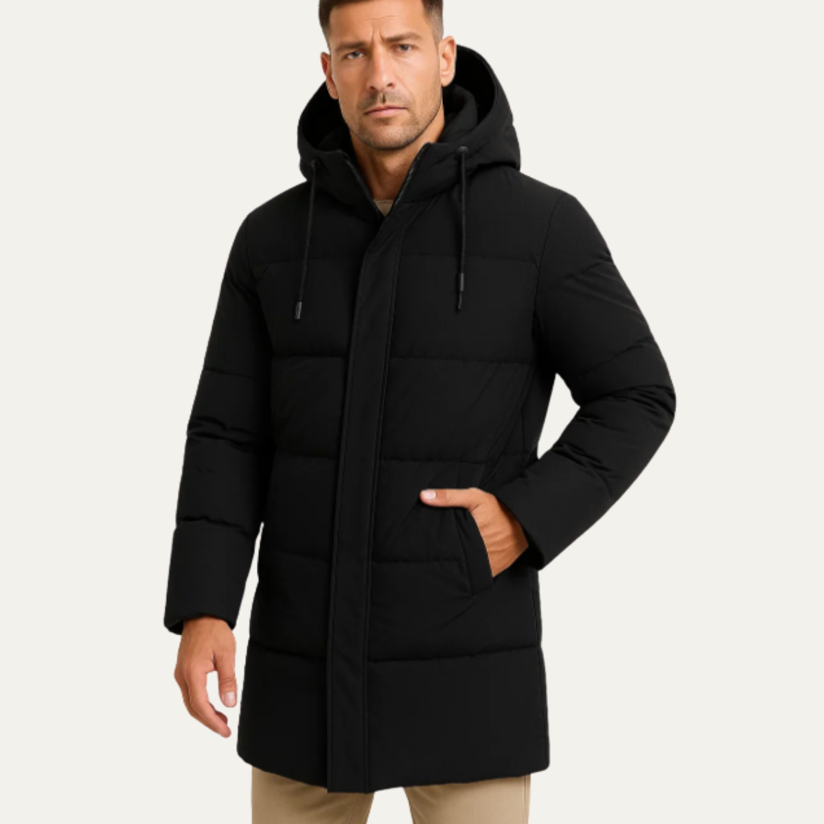 Men's Winter Puffer Hooded Parka Coat