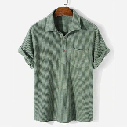 Men's Textured Polo Shirt Relaxed Fit - VibreMode