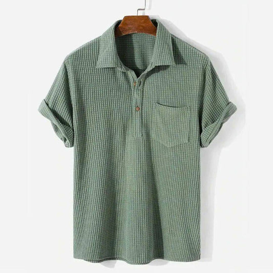 Men's Textured Polo Shirt Relaxed Fit - VibreMode