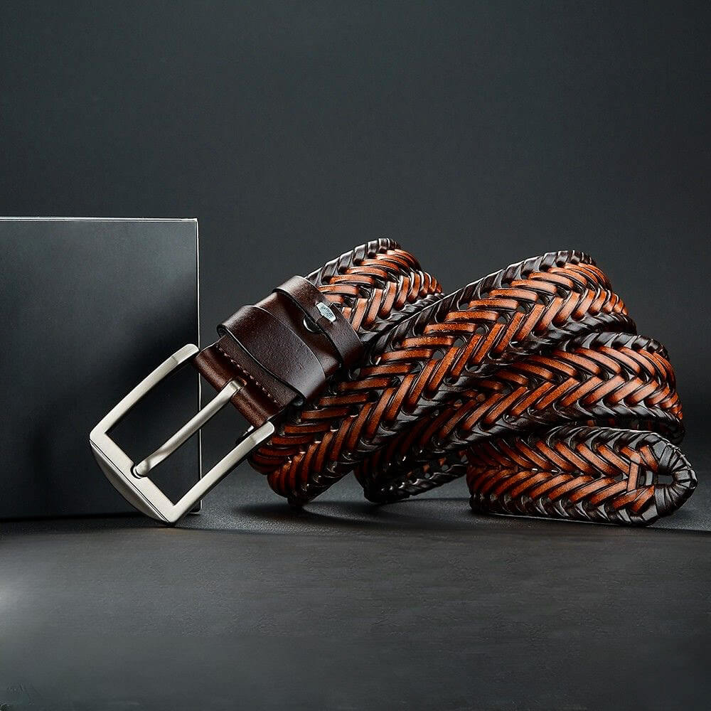 Authentic Woven Leather Waist Belt - VibreMode