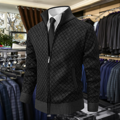 Men's Zip Front Cardigan Stand Collar