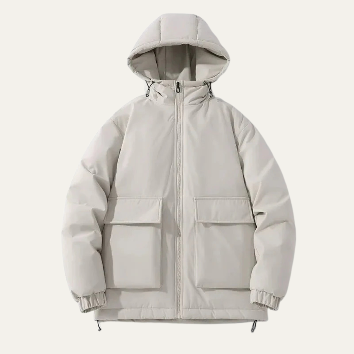 Men's Puffer Jacket Warm Padded Hooded Black - VibreMode