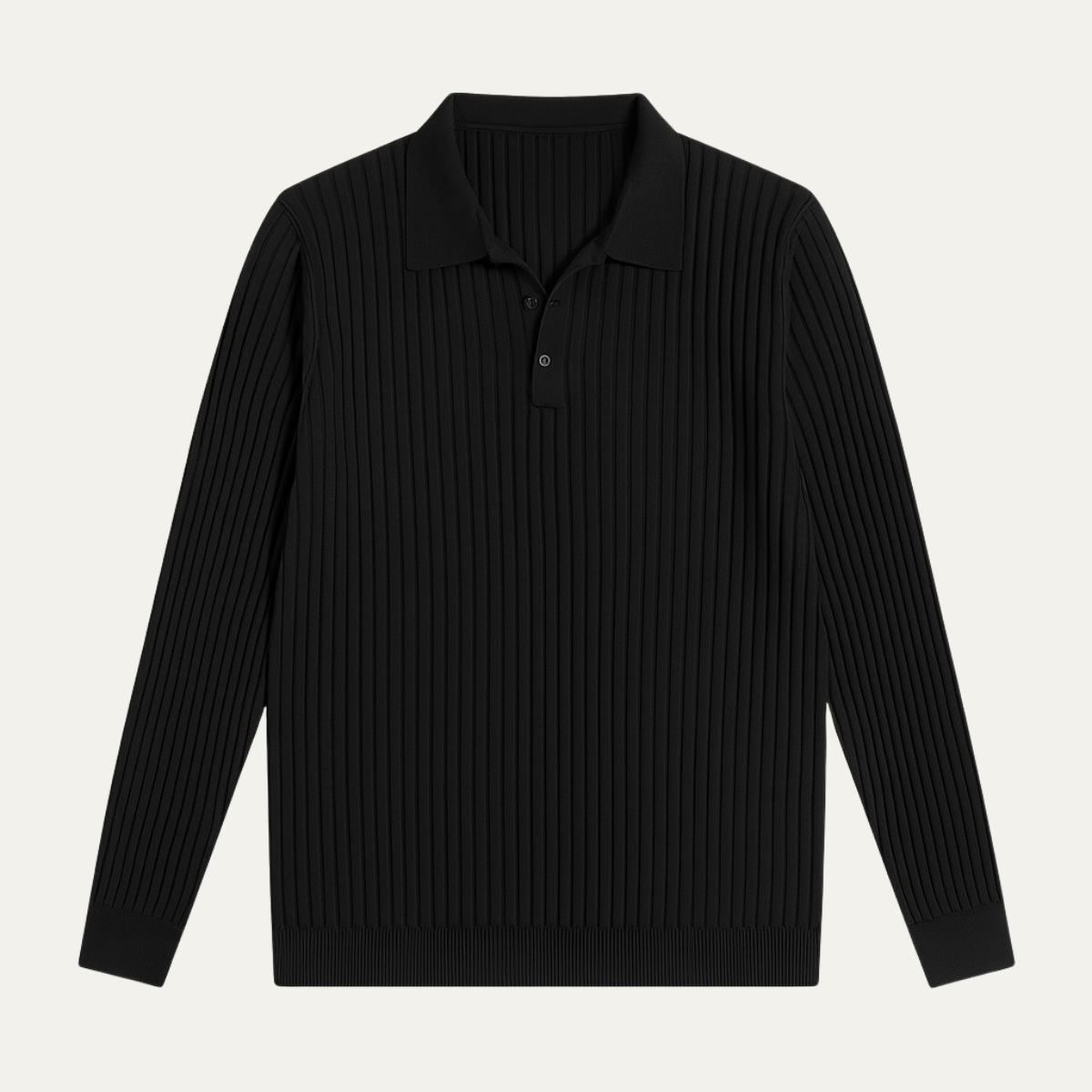 Men's Ribbed Knitted Polo Shirt - VibreMode