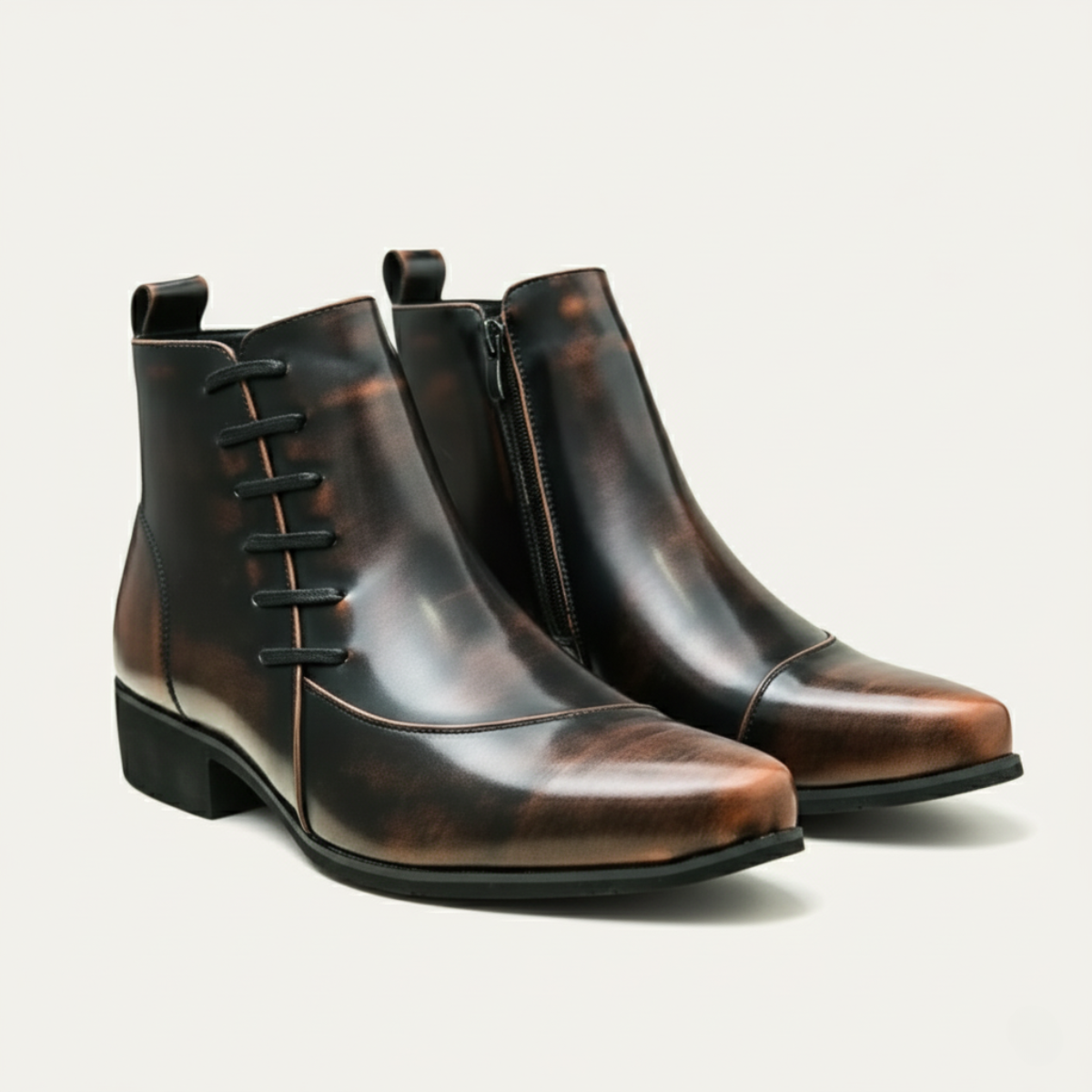 Men's Leather Chelsea Boots Polished Black