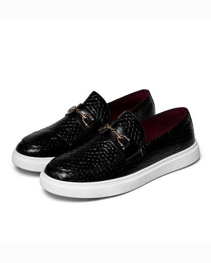 Men's Textured Slip-On Loafers - VibreMode