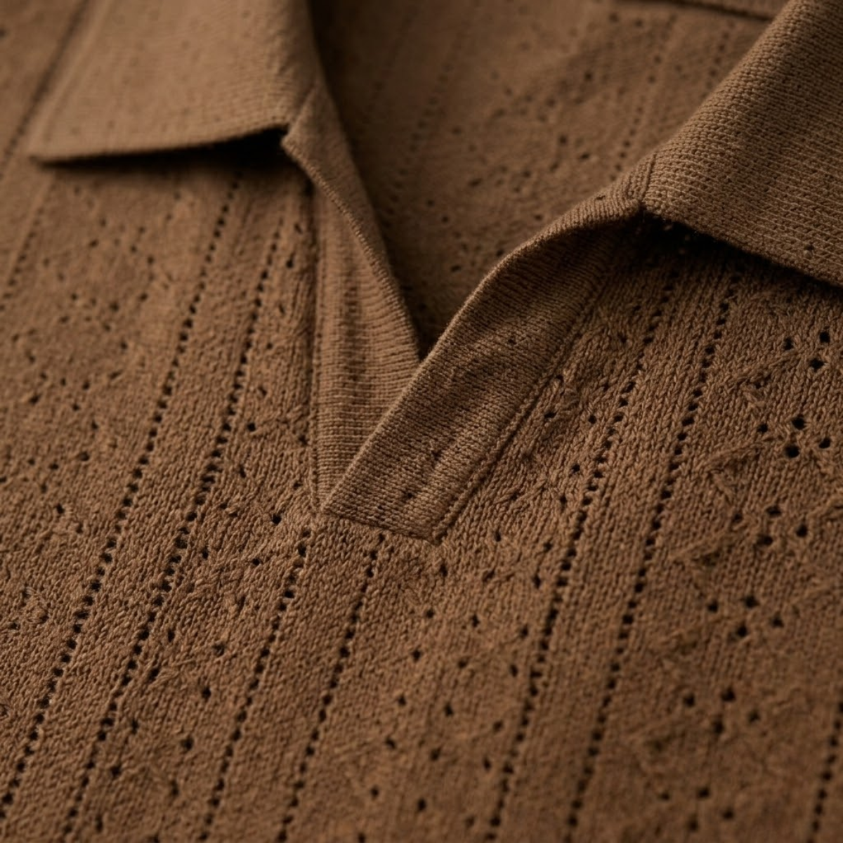 Men's Textured Knit Polo Shirt