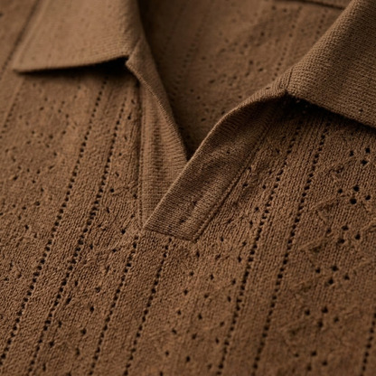 Men's Textured Knit Polo Shirt