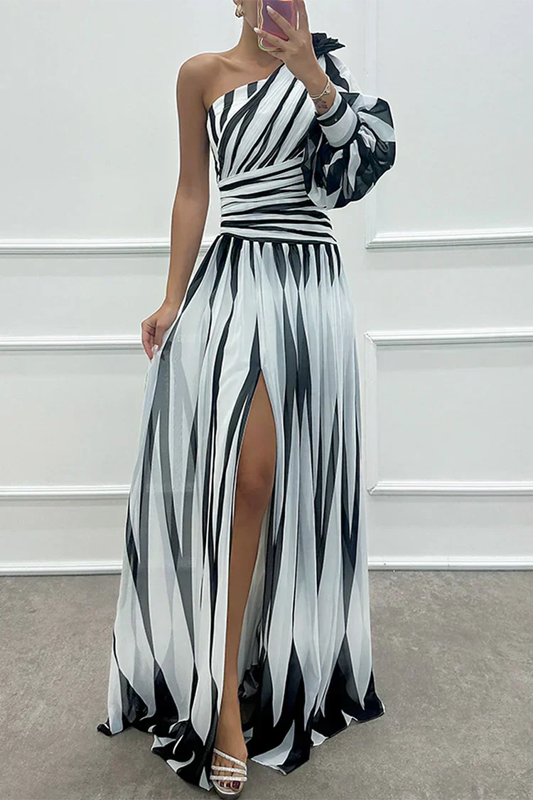 Elegant One Shoulder Floor Length Evening Dress