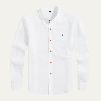 Men's Mandarin Collar Casual Button Shirt - VibreMode