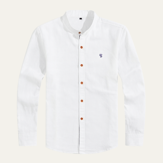 Men's Mandarin Collar Casual Button Shirt - VibreMode