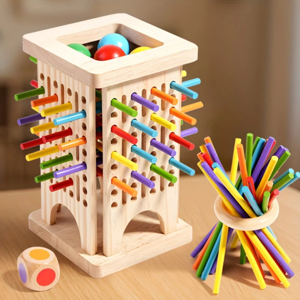 Wooden Tower Peg Solitaire Game - VibreMode