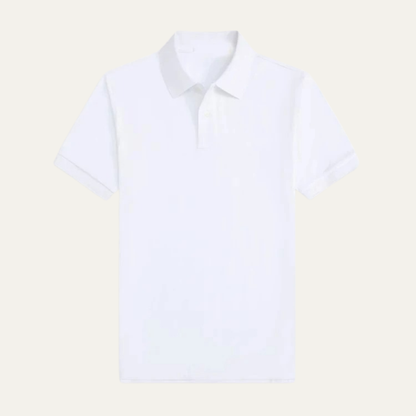 Vicenza Men's Polo Shirt Classic Fit Cotton Solid White - VibreMode
