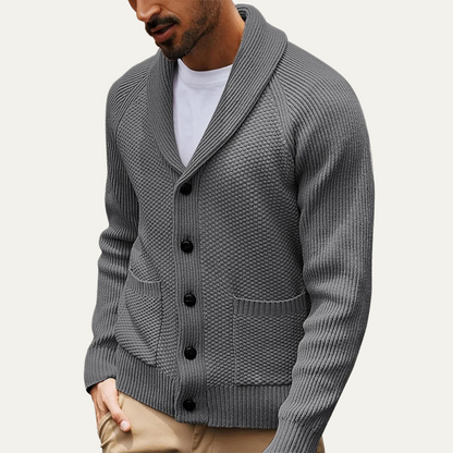 Men's Shawl Collar Cardigan Button Up