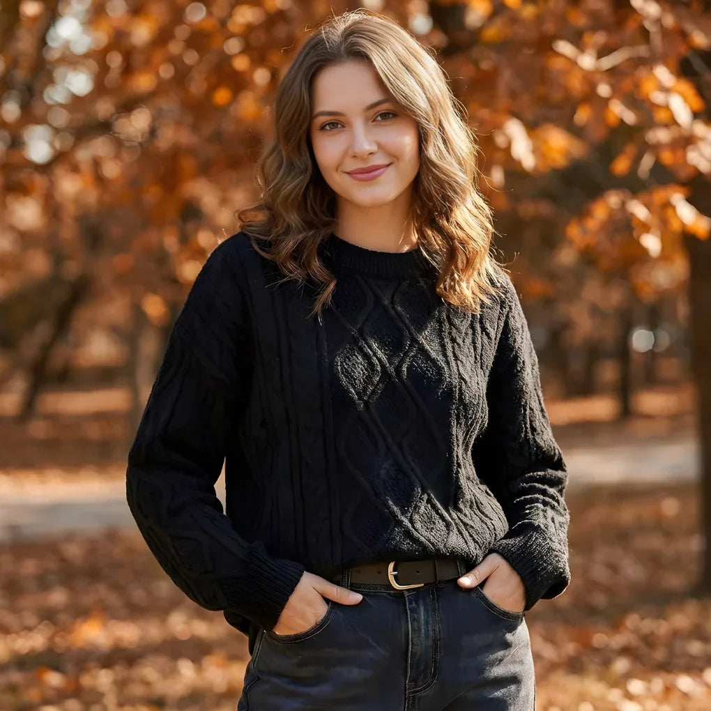 Women's Crewneck Sweater Vintage 90s Style - VibreMode
