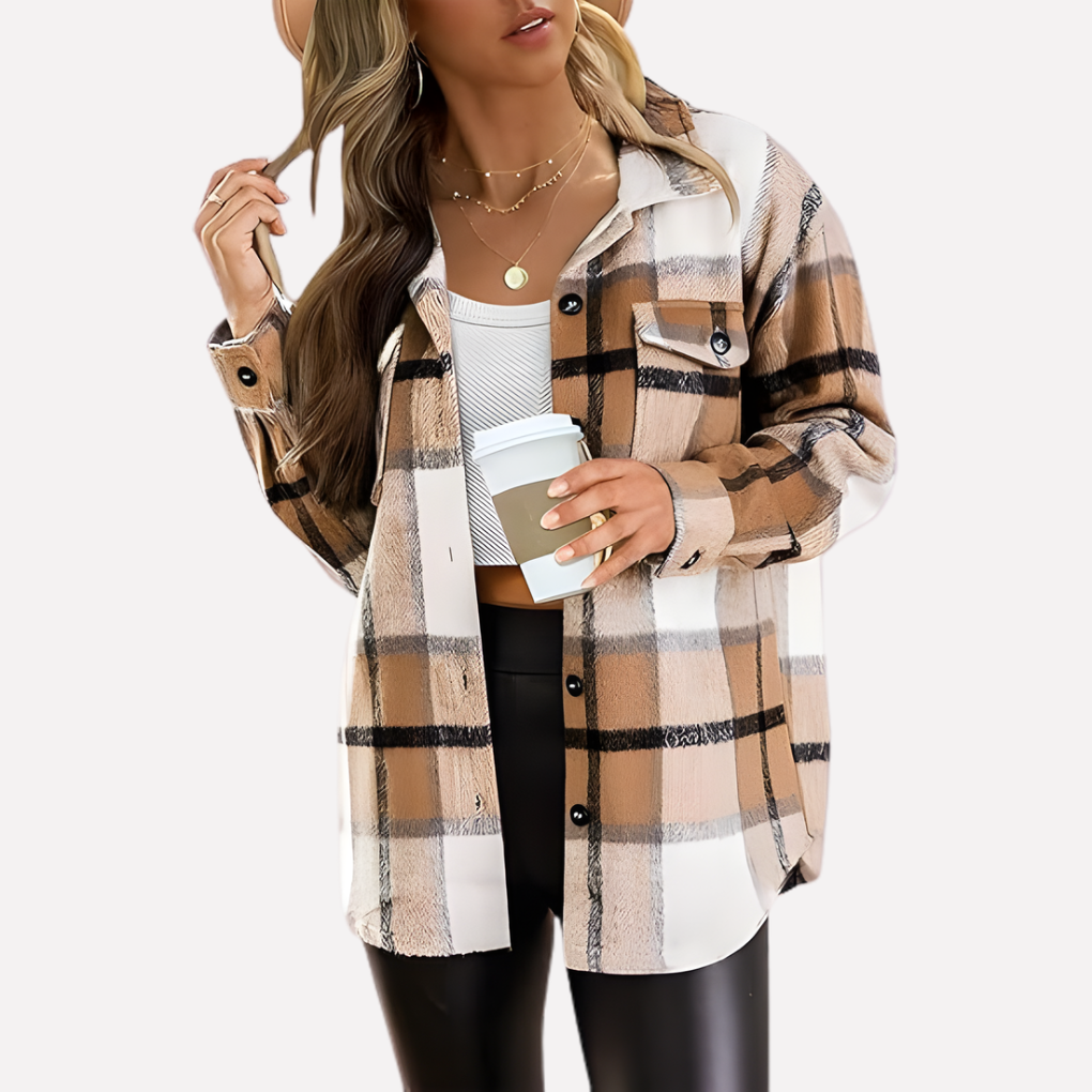 Women's Plaid Flannel Shirt Jacket